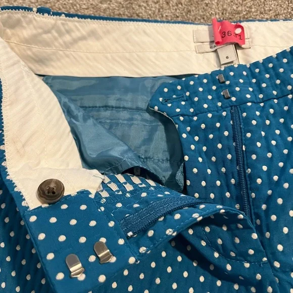 J Crew Blue Polka Dot Cafe Capri 6 - Picture 4 of 6